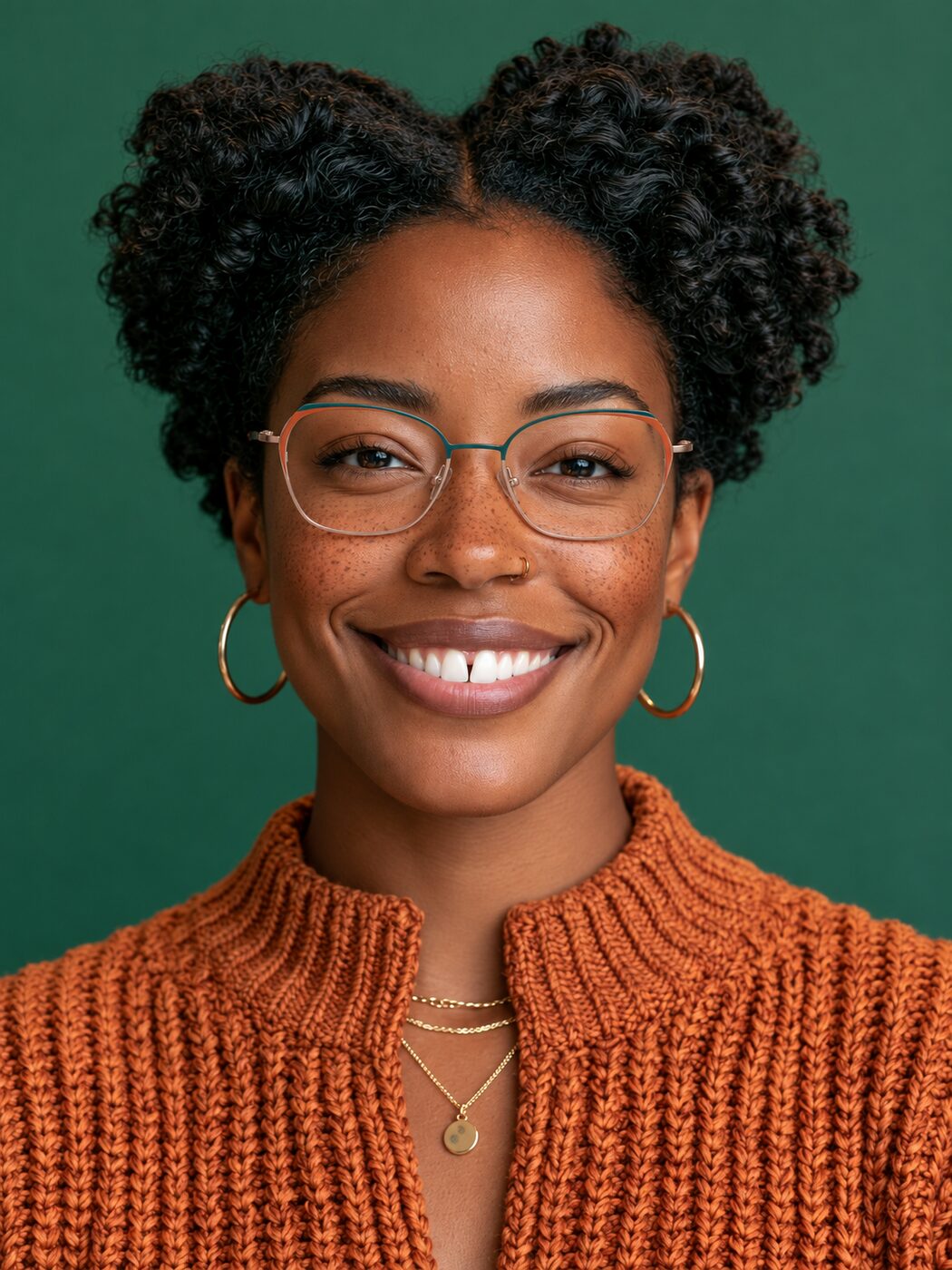 Woman wearing C-ZONE E1289, ladies' butterfly frame